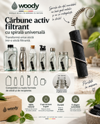 Spirală inox cu baton Binchotan Woody – imagine 2