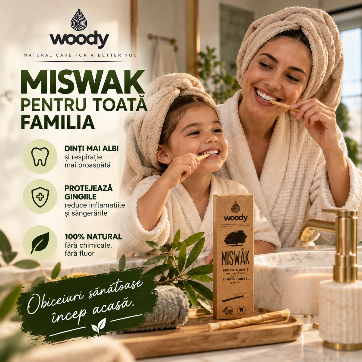 Miswak natural din lemn de Arak Woody – imagine 5