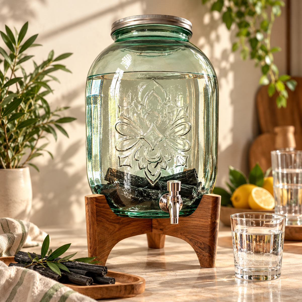 Fântână de apă ÔPURE 12L din sticlă reciclată