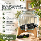 Fântână de apă ÔPURE 6L din sticlă reciclată – puritatea naturală a apei