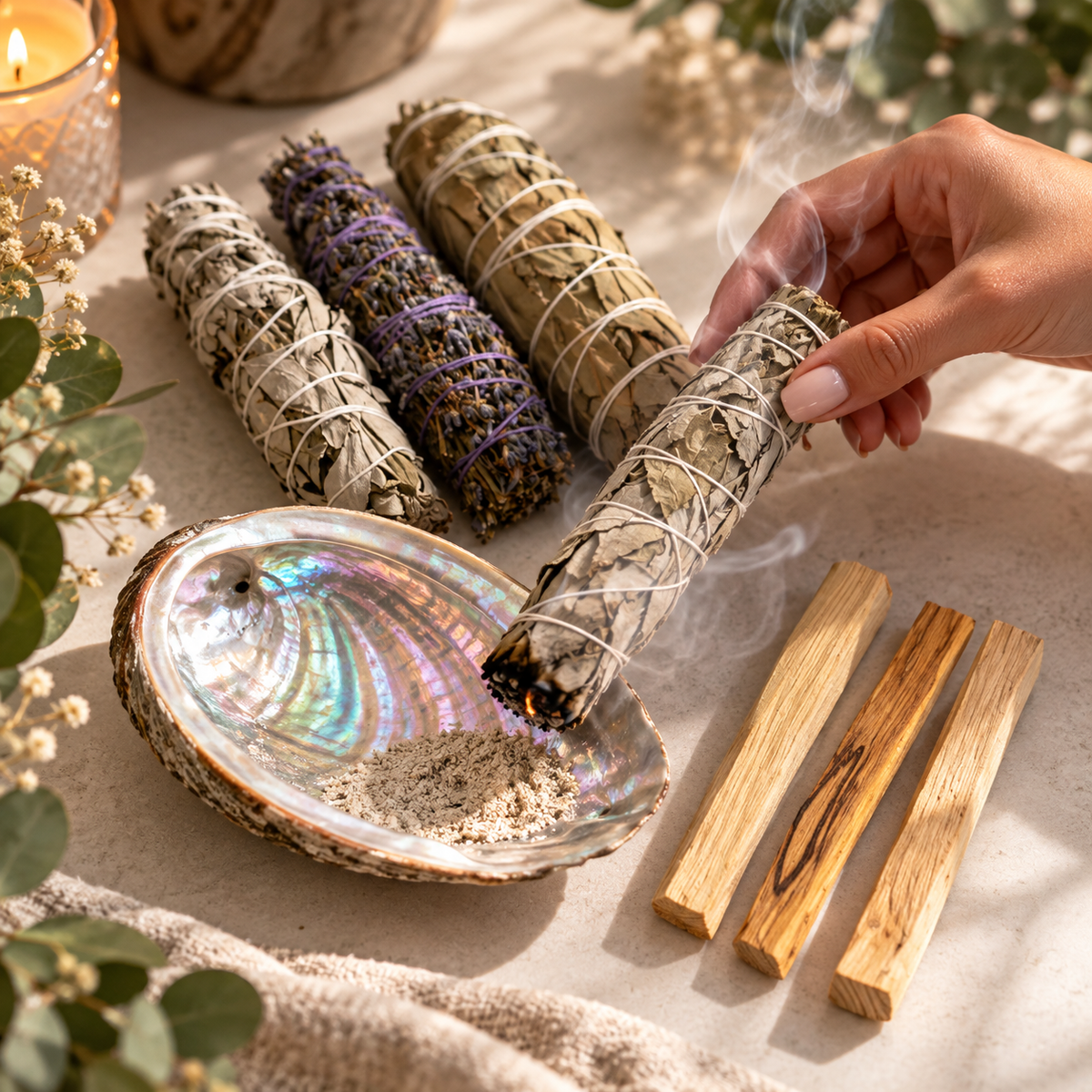 Baton de fumigație din rozmarin Holistic – ritual de fumigație în tonuri naturale